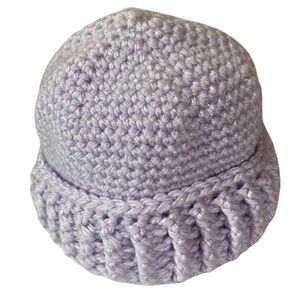 Hand Crafted Purple Cable Knit Knitted Baby Hat Handmade